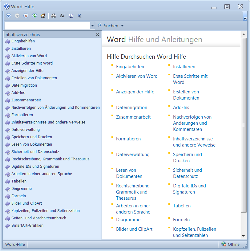 Word-Hilfe: Inhaltsverzeichnis